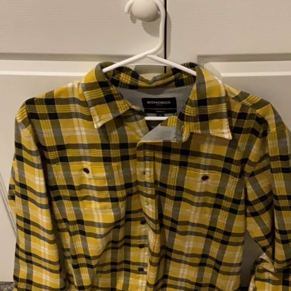 Bonobos Yellow and Black Casual Button Down Shirt
